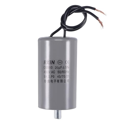 uxcell CBB60 Run Capacitor 20uF 450V AC 2 Wires 50/60Hz Cylinder 74x40mm with M8 Fixing Stud for Air Compressor Water Pump Motor in Saudi Arabia