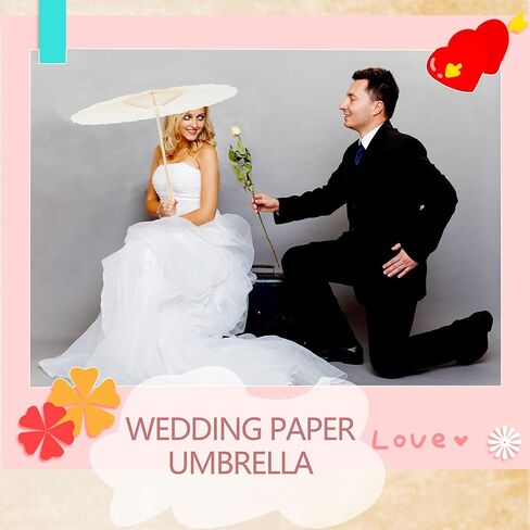 14 Pack 23.6 Inch Paper Umbrellas DIY Blank White Chinese Japanese Oiled Paper Parasol for Wedding Bridal Party Decor Photography Props in Kuwait
