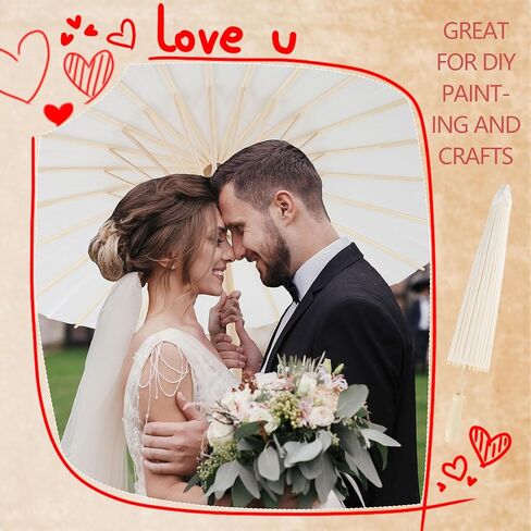 14 Pack 23.6 Inch Paper Umbrellas DIY Blank White Chinese Japanese Oiled Paper Parasol for Wedding Bridal Party Decor Photography Props in Kuwait
