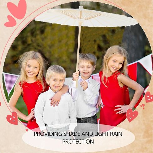 14 Pack 23.6 Inch Paper Umbrellas DIY Blank White Chinese Japanese Oiled Paper Parasol for Wedding Bridal Party Decor Photography Props in Kuwait