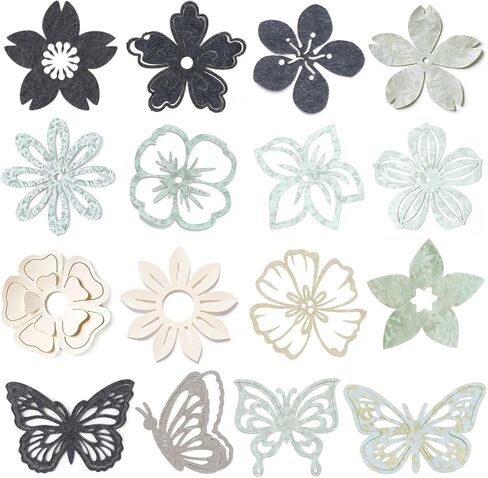 Verdial 50pcs Scrapbook Collage Paper Flowers, Hollow Decorative Collage Paper Embellishments, Butterfly Flower Shaped Embellishments Supplies for Journaling Scrapbooking Crafting- Mixed Colors in Saudi Arabia