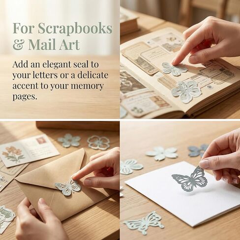 Verdial 50pcs Scrapbook Collage Paper Flowers, Hollow Decorative Collage Paper Embellishments, Butterfly Flower Shaped Embellishments Supplies for Journaling Scrapbooking Crafting- Mixed Colors in Saudi Arabia