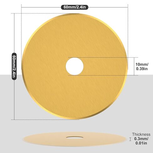 20 Pcs Rotary Cutter Blades, 60 mm Titanium Coated SKS-7 Steel Rotary Cutter Blade for Quilting Scrapbooking Sewing, Fits Fiskars,OLFA,Martelli,Dremel,Truecut,DAFA,Fabric Cutting Blades Refill in Saudi Arabia