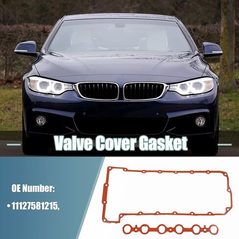 X AUTOHAUX 1 Set Valve Cover Gasket No.11127581215 for BMW 325i Base 3.0L L6 - Gas 2006 for BMW 325xi Base 3.0L L6 - Gas 2006 Rubber Red in Kuwait