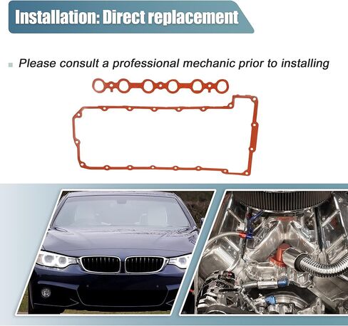 X AUTOHAUX 1 Set Valve Cover Gasket No.11127581215 for BMW 325i Base 3.0L L6 - Gas 2006 for BMW 325xi Base 3.0L L6 - Gas 2006 Rubber Red in Kuwait
