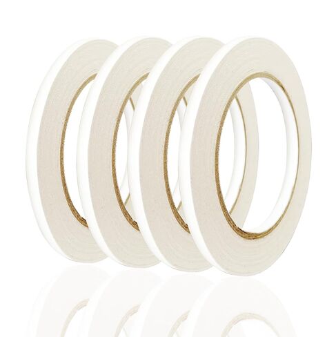 6mm Double Sided Tape White 4 Rolls (Total Length 133 Yards), 1/4 Inch Strong Adhesive Sticky Wrap Tape for Crafts Gift Wrapping Paper Card Making Home Office School Stationery in Saudi Arabia