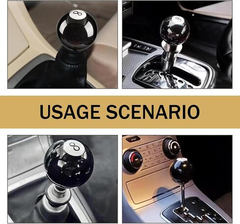 Shift Knob Manual Gear, Black 8 Round Ball Acrylic Shift Knob Gear, M10 * 1.25, M10 * 1.5, M12 * 1.25 Shifter Knobs with 3 Adapters, Fit for Most Manual Gear Cars in Kuwait