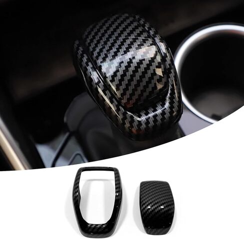 Car Accessories Inner Gear Shift Knob Lever Cover Trim Compatible with Toyota RAV4 2019-2025 2026 (Carbon Fiber Style) 2PCS ABS in Saudi Arabia