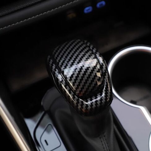 Car Accessories Inner Gear Shift Knob Lever Cover Trim Compatible with Toyota RAV4 2019-2025 2026 (Carbon Fiber Style) 2PCS ABS in Saudi Arabia