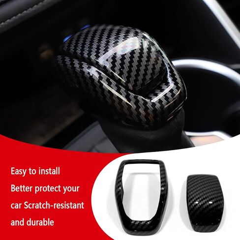 Car Accessories Inner Gear Shift Knob Lever Cover Trim Compatible with Toyota RAV4 2019-2025 2026 (Carbon Fiber Style) 2PCS ABS in Saudi Arabia