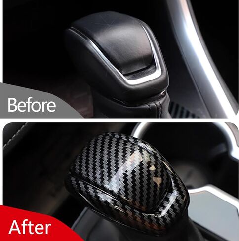 Car Accessories Inner Gear Shift Knob Lever Cover Trim Compatible with Toyota RAV4 2019-2025 2026 (Carbon Fiber Style) 2PCS ABS in Saudi Arabia