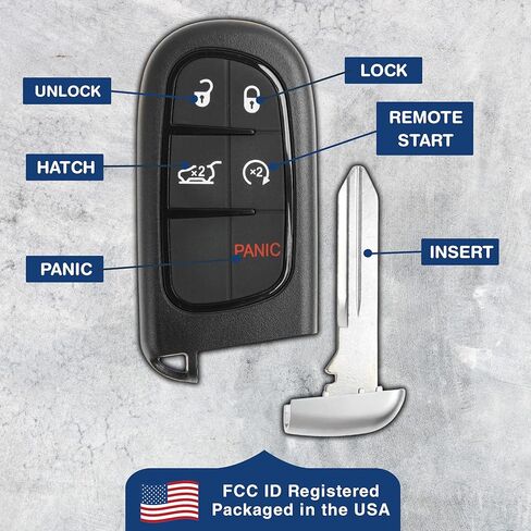 KeylessOption Keyless Remote Start Smart Car Key Fob for Jeep Cherokee 2014-2019, GQ4-54T in Saudi Arabia
