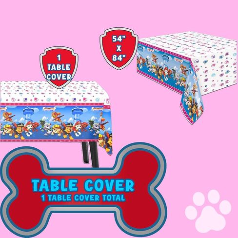 Unique Paw Patrol Girl Party Decorations | Banner And Table Cover Set | Officially Licensed | Jointed Banner And Plastic Table Cover | Birthday Decor For Kids, Easy Setup, Photo Backdrops in Kuwait
