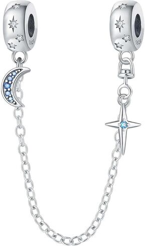 Spacer Stopper Beads for Bracelets & Necklaces, 925 Sterling Silver Beads | Smooth & Pave Cubic Zirconia (White, Blue, 18K Gold Plated) | Anti-Slide Separator Charms S925 Women Jewelry in Saudi Arabia