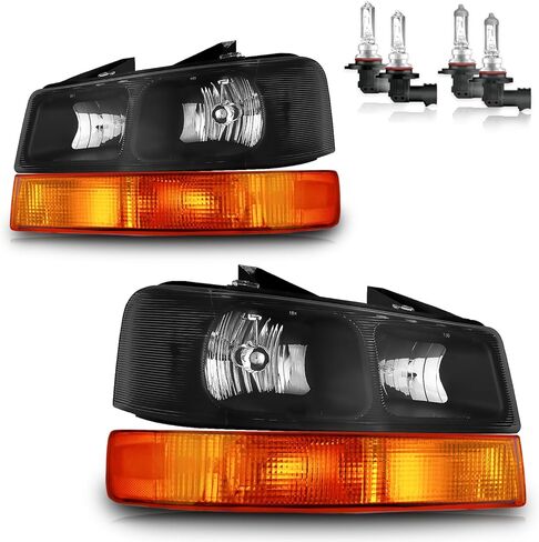 Headlights Assembly for 2003-2023 Chevy Express 1500 2500 3500 GMC Savana 1500 2500 3500 Headlamp Replacement, High/Low Beam W/Bulbs, Driver & Passenger Side in Kuwait