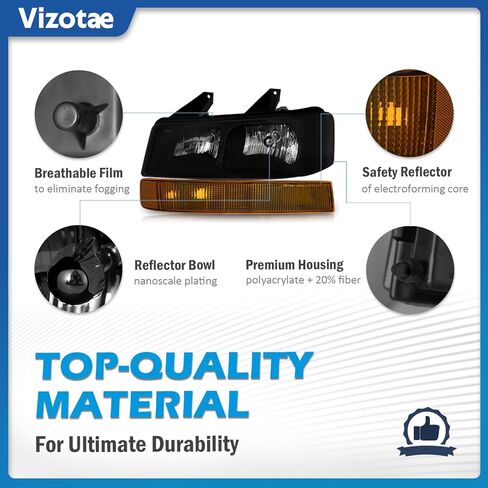 Headlights Assembly for 2003-2023 Chevy Express 1500 2500 3500 GMC Savana 1500 2500 3500 Headlamp Replacement, High/Low Beam W/Bulbs, Driver & Passenger Side in Kuwait