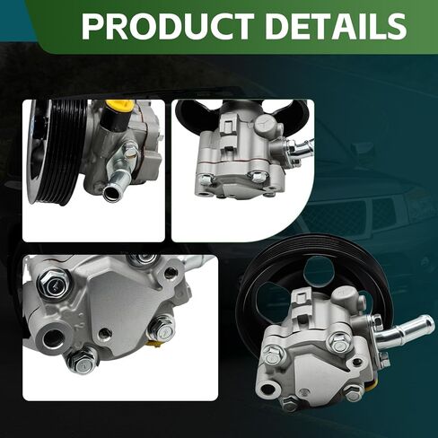 21-5366 Power Steering Pump with Pulley Compatible with QX56 2004-2011 Titan Armada Pathfinder 5.6L V8 2004-2010 Replaces 990-0741 49110-7S000 in Kuwait