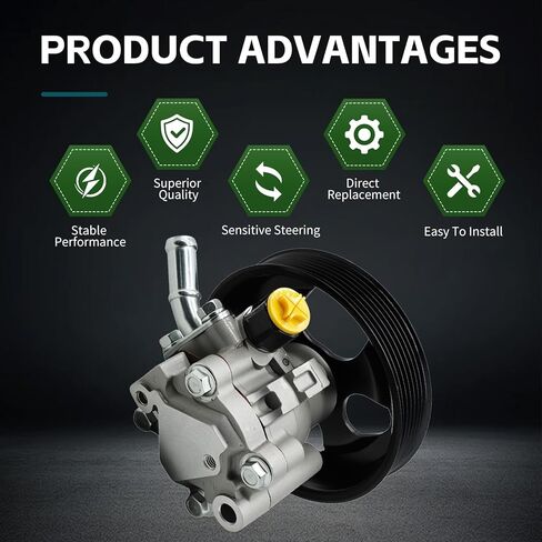 21-5366 Power Steering Pump with Pulley Compatible with QX56 2004-2011 Titan Armada Pathfinder 5.6L V8 2004-2010 Replaces 990-0741 49110-7S000 in Kuwait