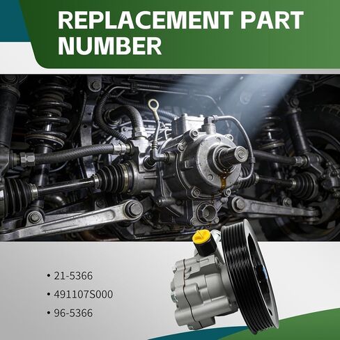 21-5366 Power Steering Pump with Pulley Compatible with QX56 2004-2011 Titan Armada Pathfinder 5.6L V8 2004-2010 Replaces 990-0741 49110-7S000 in Kuwait