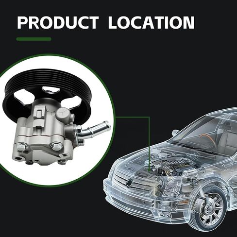 21-5366 Power Steering Pump with Pulley Compatible with QX56 2004-2011 Titan Armada Pathfinder 5.6L V8 2004-2010 Replaces 990-0741 49110-7S000 in Kuwait