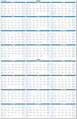 36" x 24" Vertical Full 2-Year Premium Dry-Erasable Wall Calendar 2027 & 2028 - Never ghosts or stains. Complete with Dry-Erase marker and eraser in Saudi Arabia