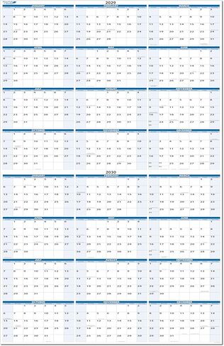 36" x 24" Vertical Full 2-Year Premium Dry-Erasable Wall Calendar 2027 & 2028 - Never ghosts or stains. Complete with Dry-Erase marker and eraser in Saudi Arabia