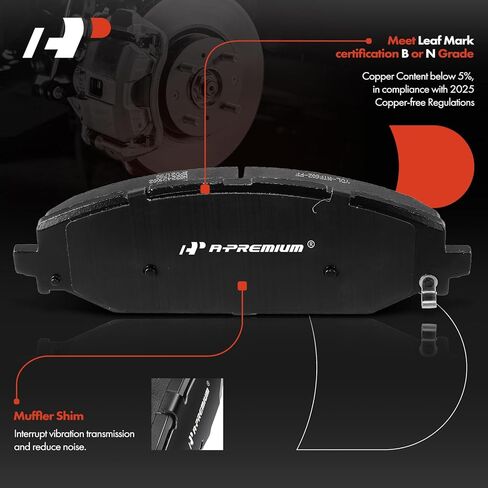 A-Premium Front Ceramic Brake Pads Set Compatible with Ram and Jeep Models - 1500 2019-2022, Wagoneer 2022, 4-Pack in Kuwait