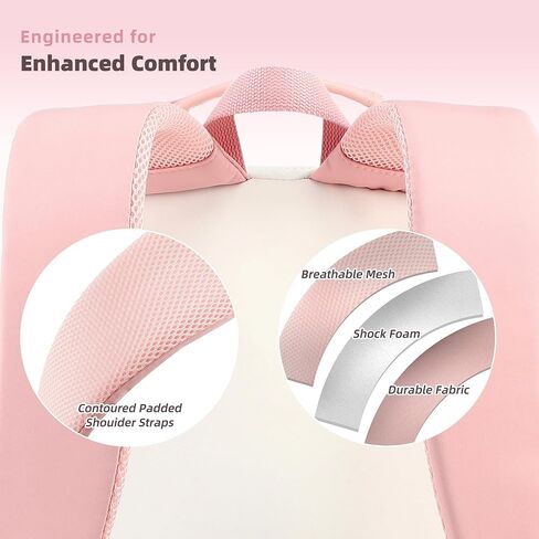 Backpacks for Girls with Pouch Pocket,Cute Pink Bowknot Student Bookbag Fits 17 Inch Laptop Kids Backpack Teacher Bags,Back to School Bag Purse for Teenage,Casual Daypack for Middle School Beige Pink in Saudi Arabia