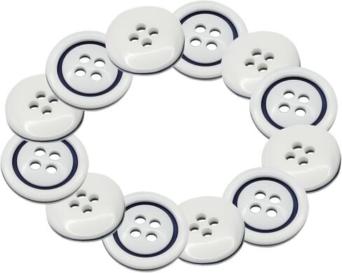 12 Pcs Pearl Buttons for Shirt 0.35 inch White Buttons for Sewing 2-Hole 14L Round Plastic Sew on Heavy Duty Bulk Ideal for Dress Skirt Pants Uniform Craft DIY Project Decor in Kuwait