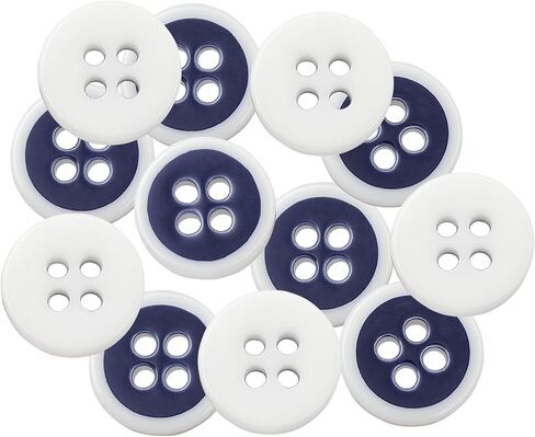 12 Pcs Pearl Buttons for Shirt 0.35 inch White Buttons for Sewing 2-Hole 14L Round Plastic Sew on Heavy Duty Bulk Ideal for Dress Skirt Pants Uniform Craft DIY Project Decor in Kuwait