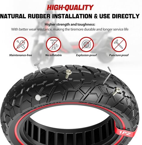 1PZ 70/60-7.5 Off-road Solid Tire 11 inch Scooter Tubeless Solid Tire Replacement for Ninebot Max G3 ZT3 ZT3 Pro Electric Scooter in Kuwait
