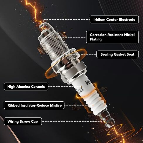 8 Pack Iridium Spark Plugs 6619 LFR6AIX-11 Fit for Toyota Tundra Sequoia Land Cruiser Lexus LX570 GX460 2008 2009 2010 2011 2012 2013 2014 2015 2016 2017 2018 2019 2020 5.7 4.6 V8 in Kuwait