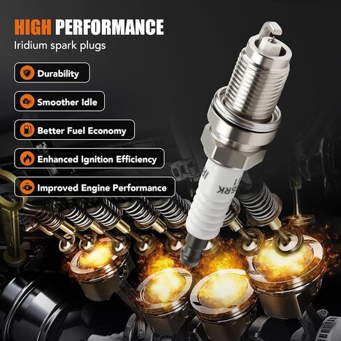 8 Pack Iridium Spark Plugs 6619 LFR6AIX-11 Fit for Toyota Tundra Sequoia Land Cruiser Lexus LX570 GX460 2008 2009 2010 2011 2012 2013 2014 2015 2016 2017 2018 2019 2020 5.7 4.6 V8 in Kuwait