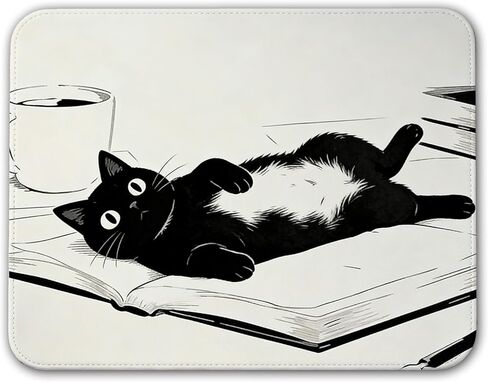 Funny Black Cat Sunflower Mouse Pad, Van Gogh Style Cute Sunflower Cat Mouse Pads for Desk with Non-Slip Rubber Base, Kawaii Art Mouse Mat for Computer, Laptop, Office 10x8 inch in Kuwait