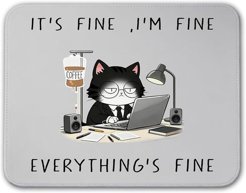 Funny Black Cat Sunflower Mouse Pad, Van Gogh Style Cute Sunflower Cat Mouse Pads for Desk with Non-Slip Rubber Base, Kawaii Art Mouse Mat for Computer, Laptop, Office 10x8 inch in Kuwait