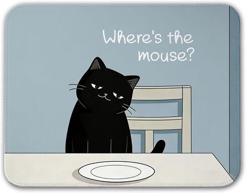 Funny Black Cat Sunflower Mouse Pad, Van Gogh Style Cute Sunflower Cat Mouse Pads for Desk with Non-Slip Rubber Base, Kawaii Art Mouse Mat for Computer, Laptop, Office 10x8 inch in Kuwait