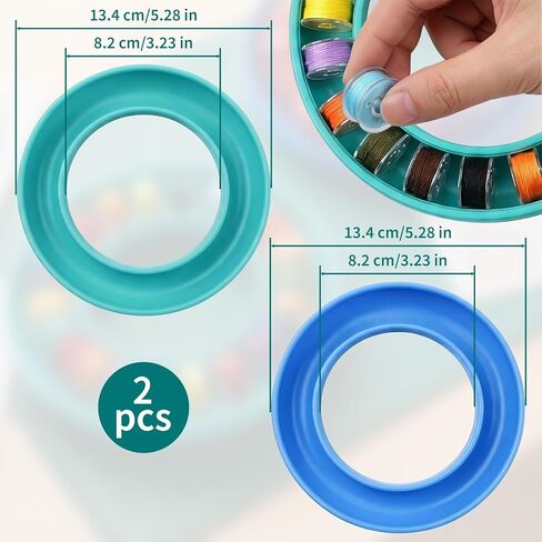 2PCS Blue Round Bobbin Holders – Round Sewing Thread Organizer Silicone Sewing Bobbin Keeper Rings Holder for Sewing Machine Metal or Plastic Handicraft Storage Case Tools Ring Keeper in Kuwait