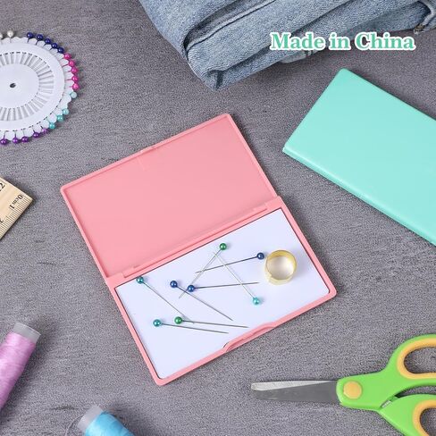 Hadnves 2 Pcs Sewing Needle Case Rectangle Needle Holder Slim Portable Line Box Storage Supplies Small Pin Cross Objects Container Organizer Tool for Knitting in Kuwait