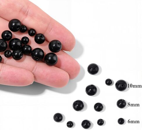 60pcs 6mm Natural Black Tourmaline Gemstone Beads Healing Crystal Round Loose Stone Beads for Jewelry Making, Crystal Stone Beads for Bracelets Necklace Earrings Making in Saudi Arabia