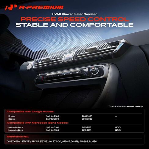 A-Premium Front HVAC Blower Motor Resistor Compatible with Mercedes-Benz Sprinter 2500 2010-2018, Sprinter 3500 2010-2018 & Dodge Sprinter 2500 2003-2006, Sprinter 3500 2003-2006 in Kuwait