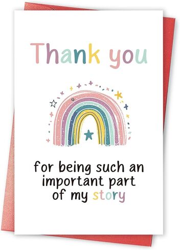 Rainbow Thank You Card for Him Her, Appreciation Card for Teacher Best Friend Mentor, Thank You For Being Part Of My Story in Saudi Arabia
