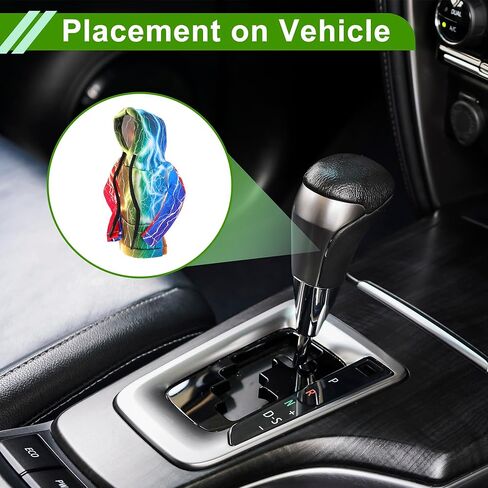 Universal 11x15.5cm/4.33"x6.1" Gear Shift Knob Cover Anti-Slip Stick Shifting Handle Protector Polyester 1 Pc Lightning Hoodie Style Colorful in Kuwait