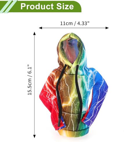 Universal 11x15.5cm/4.33"x6.1" Gear Shift Knob Cover Anti-Slip Stick Shifting Handle Protector Polyester 1 Pc Lightning Hoodie Style Colorful in Kuwait