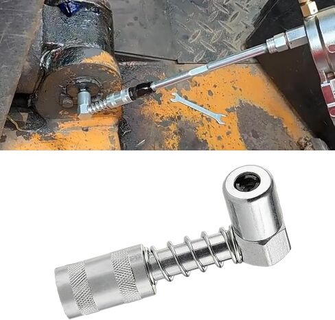 90 Degree Grease Coupler Adapter, Sturdy Steel Grease Coupler Adapter with Sleeves for Tight Spaces, Tight Spaces for Auto, Farm, Truck or Industrial Use (Big Sleeve) in Saudi Arabia