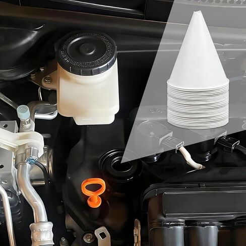 100PCS Disposable Car Engine Oil Funnels, Portable Paper Cone Vehicle Engine Oil Funnel, Flexible No-Spill Automotive Fluid Gas Change Fillers, Universal for SUV Automobile Truck in Saudi Arabia