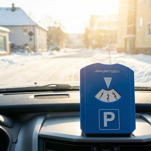 Digital Car Parking Timer with Ice Scraper, European Style 24-Hour Display, Winter Car Accessory for Parking and Vehicle Prep in Kuwait