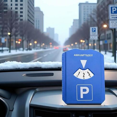Digital Car Parking Timer with Ice Scraper, European Style 24-Hour Display, Winter Car Accessory for Parking and Vehicle Prep in Kuwait