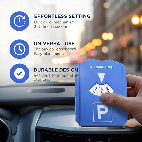 Digital Car Parking Timer with Ice Scraper, European Style 24-Hour Display, Winter Car Accessory for Parking and Vehicle Prep in Kuwait