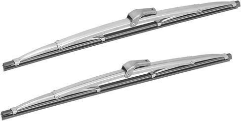 2Pcs Windshield Wiper Blades, Windshield Wipers, 12 Inch Stainless Steel Polished Silver Front Windshield Wiper Blades Fit for Most Cars in Saudi Arabia