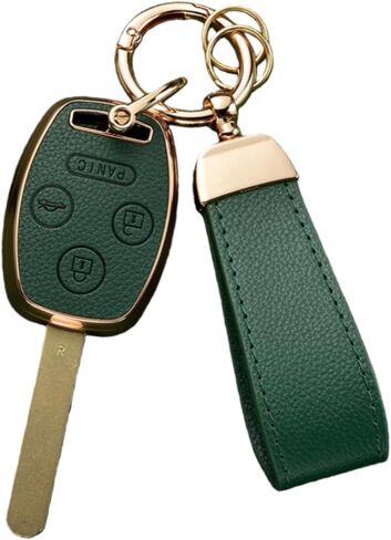 Key Fob Cover for Honda, Upper Leather + Soft TPU Key Cover Case Shell for Accord 2003-2012 Civic EX 2006-2013 Pilot 2009-2015 CR-V 2005-2006,3 Buttons Smart Key in Saudi Arabia